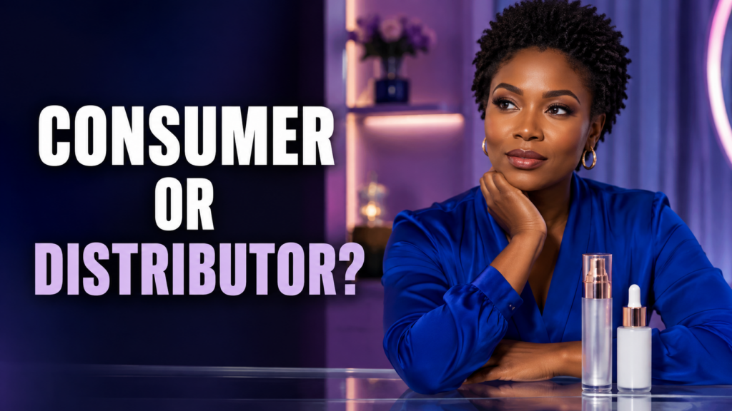 AI-created beauty illustration with unbranded cosmetics: CONSUMER OR DISTRIBUTOR?