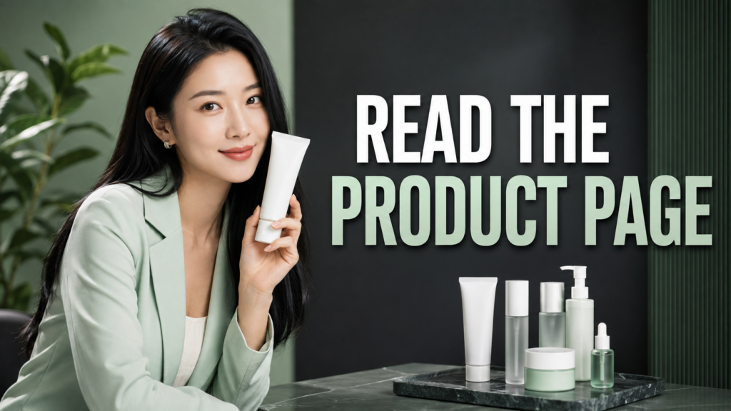 AI-created beauty illustration with unbranded cosmetics: READ THE PRODUCT PAGE