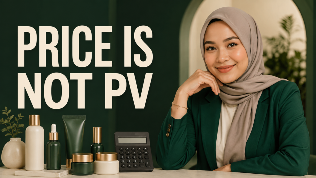 AI-created beauty illustration with unbranded cosmetics: PRICE IS NOT PV