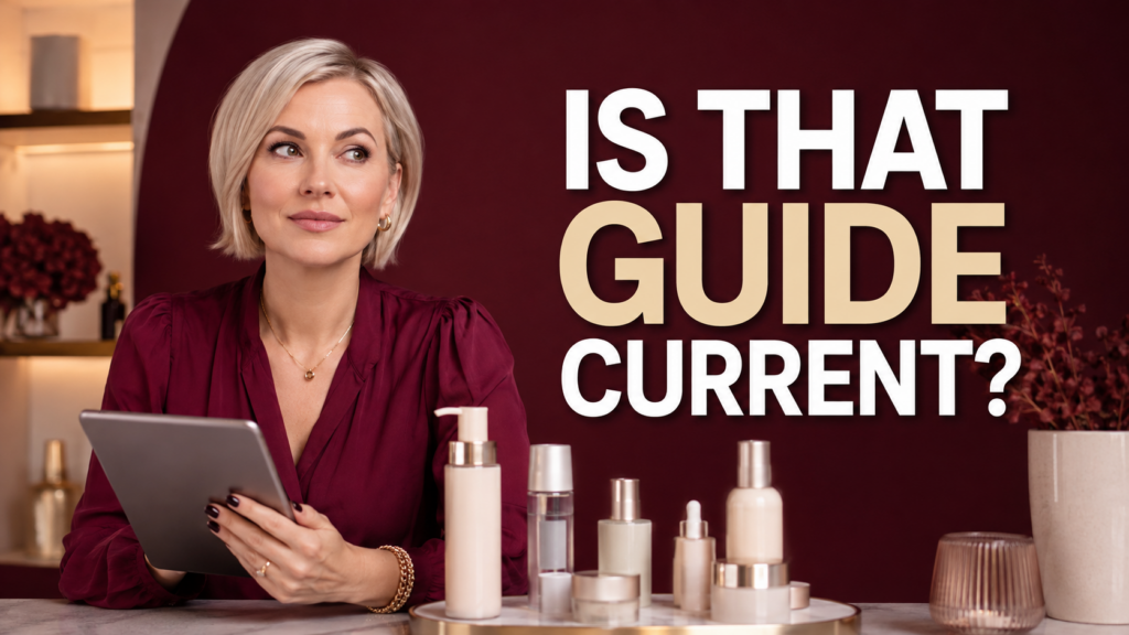 AI-created beauty illustration with unbranded cosmetics: IS THAT GUIDE CURRENT?